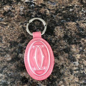 Cartier Pink Leather Keychain